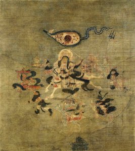 तिब्बती संस्कृति: वैश्रावण बिशामोंटेन, उत्तर के संरक्षक। रेशम पर तापमान, आकार: 61,5x55