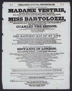 थिएटर रॉयल, एडिनबर्ग, 9 अक्टूबर 1829 (लिथो) के लिए रंगमंच कार्यक्रम द्वारा स्कॉटिश स्कूल