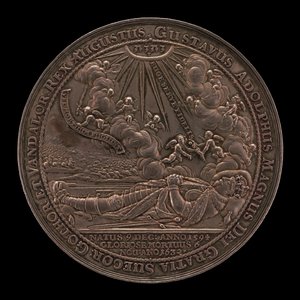 गुस्तावस द्वितीय एडोल्फस की मृत्यु, 1594-1632, स्वीडन के राजा 1611 [सामने], 1634। द्वारा सेबस्टियन डैडलर