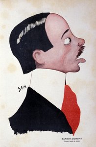 अल्बर्टो सैंटोस-ड्यूमॉन्ट (1873 - 1932) का पोर्ट्रेट, ब्राजील के इंजीनियर और सेम द्वारा वैमानिकी (1863 - 1934)। द्वारा Sem