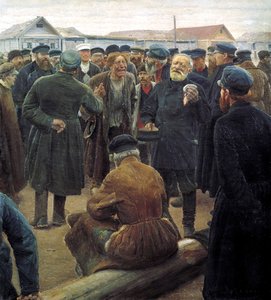 कंट्री कम्युनिटी मीटिंग में, 1893। द्वारा सर्गेई अलेक्सेविच कोरोविन
