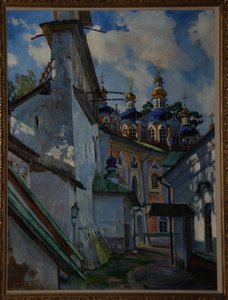 Pskovo-Pechersky Monastery का दृश्य, 1928 द्वारा सर्गेई अर्सनेविच विनोग्रादोव