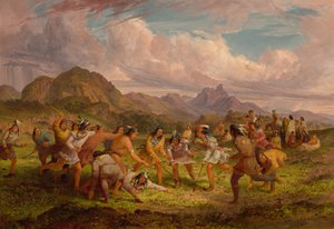 सिओक्स इंडियंस के बीच बॉल प्लेइंग, 1851।