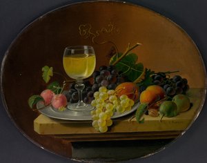 स्टिल लाइफ फ्रूट एंड वाइन ग्लास, 1865-70।