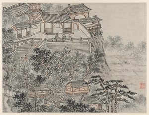 टाइगर हिल के बारह दृश्य, सूज़ौ: द फाइव सेज टेरेस, 1490 के बाद। द्वारा शेन झोउ