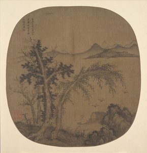 वैरागी मछुआरे, पतझड़ के पेड़, दिनांक 1349। द्वारा शेंग मौ