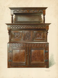 ओक कोर्ट कपबोर्ड (ट्रिडन), एच क्लेरेंस व्हाइट (क्रोमोलिथो) की संपत्ति द्वारा शर्ली चार्ल्स लेवेलिन स्लोकॉम्बे