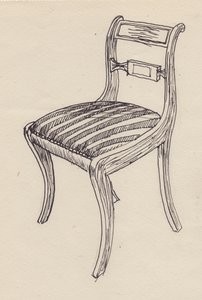 धारीदार सीट वाली कुर्सी, 1951। द्वारा शर्ली मार्खम