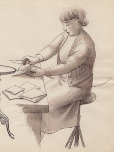 महिला इस्त्री, 1951। द्वारा शर्ली मार्खम
