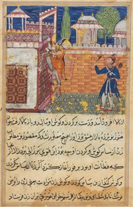एक तोते की कहानियों से पृष्ठ तूती-नामा: आठवीं रात: धोखेबाज पत्नी रिटर्न..., 1558-1560। द्वारा श्रवण