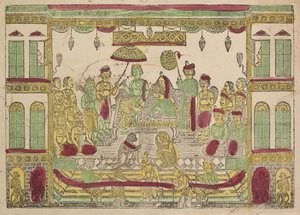 1800 के दशक में रॉयल पैलेस में राम और सीता।
