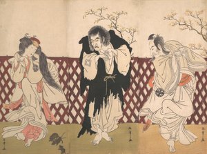 प्ले हाना-ज़ुमो जेनजी-बिकी, 1775 से भिक्षु मोंगाकु की भूमिका में इचिकावा डंजुरो चतुर्थ। द्वारा शुनशो