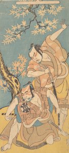 ड्रामा ओटोकोयामा यूनज़ी कुराबे का दृश्य, 12वां महीना, 1768। द्वारा शुनशो