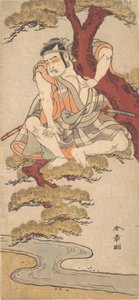 एक चीड़ के पेड़ की शाखाओं से देख रहे अभिनेता ओटानी हिरोमन III..., ca. 1775. द्वारा शुनशो