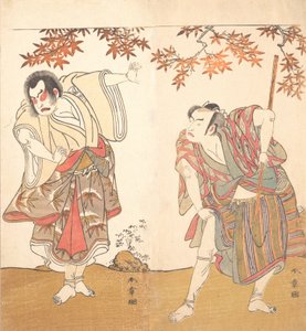 अभिनेता इचिमुरा उज़ामोन और अर्शी सांगोरो, सीए। 1773. द्वारा शुनशो