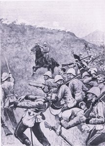 लैंग्स नेक, 28 जनवरी 1881 (प्रथम बोअर वार), लैंड और सी, 1915 पर ब्रिटिश लड़ाइयों से चित्र द्वारा सिडनी पगेट