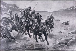 गौंटलेट चलाना: क्रॉसफ़ायर के तहत एक लांसर गश्ती (लिथो) द्वारा सिडनी पगेट