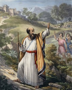 एलीशा का मज़ाक उड़ाते छोटे बच्चे (रंगीन उत्कीर्णन) द्वारा सीगफ्राइड डेटलर बेंडिक्सन