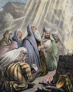 सन्दूक छोड़ने पर नूह का बलिदान (रंगीन उत्कीर्णन) द्वारा सीगफ्राइड डेटलर बेंडिक्सन