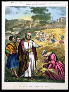 बोज के मैदान में रूथ, एडवर्ड शासन द्वारा मुद्रित बाइबिल से, 1870 का