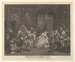 विवाह ए-ला-मोड, प्लेट IV, 1 अप्रैल, 1745। द्वारा साइमन फ्रेंकोइस रेवनेट