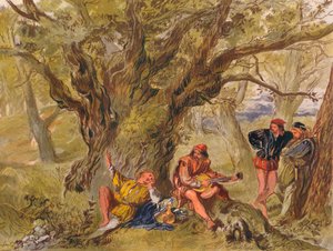 ऐज़ यू लाइक इट: एक्ट II, सीन वी। अंडर द ग्रीनवुड ट्री, अमियेंस द्वारा गाया गया, c1875 द्वारा सर जॉन गिल्बर्ट