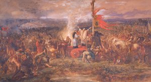 मानक की लड़ाई, नॉर्थहेलर्टन, यॉर्कशायर, 22 अगस्त 1138, 1880। द्वारा सर जॉन गिल्बर्ट