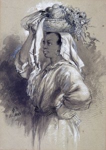 फलों वाली लड़की, 1849 द्वारा सर जॉन गिल्बर्ट