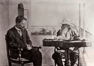 लियो टॉल्स्टॉय और एंटोन चेखव, रूसी लेखक, 1902 द्वारा सोफिया एंड्रीवाना टॉल्स्टया