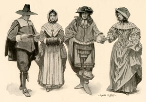 1620-1670, 1903, 1937 के समय के दौरान कपड़े।