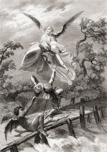 अमीना को एक स्वर्गदूत द्वारा ले जाया जाता है जब शैतान अल्बिसिन (लिथो) के सैक्रिस्टन को पकड़ लेता है द्वारा स्पेनिश स्कूल