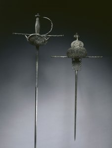कप-हिल्ड रेपियर्स, c.1650 (इस्पात) द्वारा स्पेनिश स्कूल