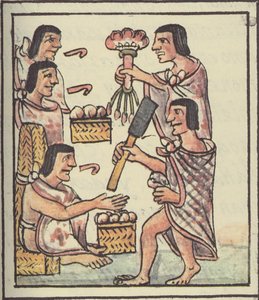 सुश्री पालत। 218-220 बर्नार्डिनो डे सहगुन द्वारा फ्लोरेंटाइन कोडेक्स से एज़्टेक पर्व द्वारा स्पेनिश स्कूल