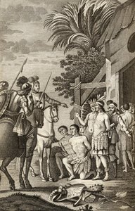 &39;ला अरुचाना&39; से अलोंसो डी एर्सीला द्वारा चिली की स्पेनिश विजय, बार्सिलोना, 1827 (उत्कीर्ण) द्वारा स्पेनिश स्कूल
