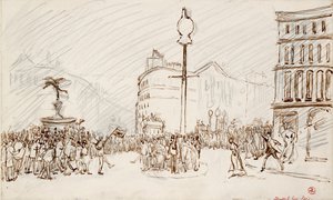 स्ट्रीट सीन-पिकाडिली सर्कस, c1900s द्वारा स्पेंसर गोर