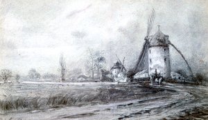 विंडमिल के साथ लैंडस्केप, c1855-1892 द्वारा स्टैनिस्लास लेपिन