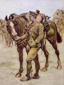'शेयरिंग राशन' - 'द वॉर इलस्ट्रेटेड' में प्रकाशित, 23 दिसंबर 1916 (कलर लिथो) द्वारा स्टेनली एल (बाद में) लकड़ी
