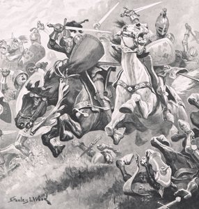 श्रूस्बरी की लड़ाई, 21 जुलाई 1403, कासल, लंदन द्वारा प्रकाशित &39;ब्रिटिश बैटल ऑन लैंड एंड सी&39; का चित्रण, c.1910