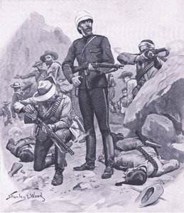 मार्च 1879 में इनलोबेन पर्वत पर कर्नल बैलर, लैंड और सी, 1915 पर ब्रिटिश बैटल से चित्रण द्वारा स्टेनली एल। वुड