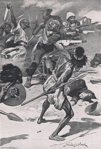 17 जनवरी 1885 को अबू-क्लीया की लड़ाई, भूमि और समुद्र पर ब्रिटिश लड़ाई से चित्रण, 1915