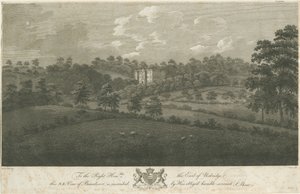 बीडसर्ट हॉल और पार्क: स्टील उत्कीर्णन, एनडी [1762-1802] (प्रिंट) द्वारा स्टीबिंग शॉ