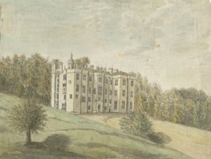 बीडेसर्ट हॉल और पार्क: वाटर कलर पेंटिंग, एनडी [1762-1802] द्वारा स्टीबिंग शॉ