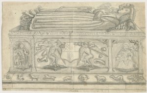 क्लिफ्टन कैंपविले चर्च - वर्नोन स्मारक: पेंसिल ड्राइंग, एनडी [1762-1802] द्वारा स्टीबिंग शॉ