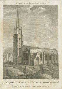 क्लिफ्टन कैंपविले चर्च: उत्कीर्णन, एनडी [1790] द्वारा स्टीबिंग शॉ