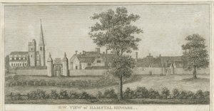 हम्सटाल रिडवेयर - चर्च और मनोर हाउस: उत्कीर्णन, एनडी [1762-1802] (प्रिंट) द्वारा स्टीबिंग शॉ
