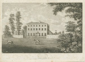 लिटिल ओएनएन हॉल: रेखा-उत्कीर्णन, एनडी [1762-1802] द्वारा स्टीबिंग शॉ