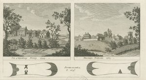 मावेसिन रिडवेयर हॉल - गेटहाउस: उत्कीर्णन, 1785 द्वारा स्टीबिंग शॉ