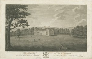 सैंडवेल पार्क - हॉल: उत्कीर्णन, एनडी [1762-1798] द्वारा स्टीबिंग शॉ