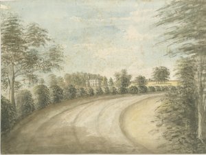 स्टेटफ़ोल्ड हॉल: वाटर कलर पेंटिंग, एनडी [1762-1802] द्वारा स्टीबिंग शॉ