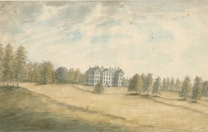 व्रोट्स्ले हॉल: वाटर कलर पेंटिंग, एनडी [1762-1802] द्वारा स्टीबिंग शॉ